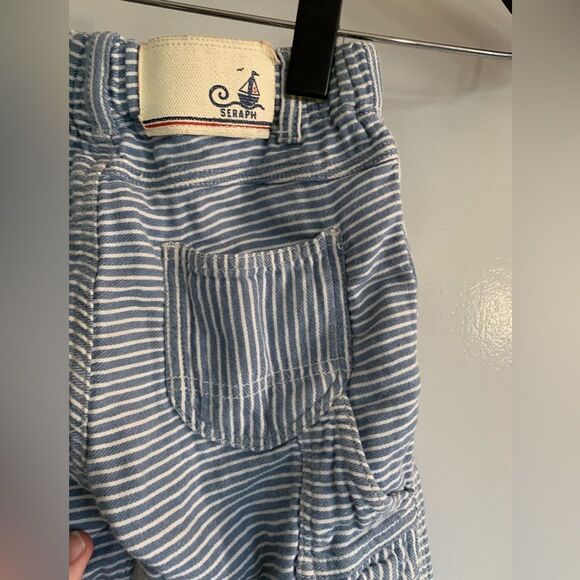 Bit’z Kids Horizontal Striped Blue and White Cargo Pants - Picture 5 of 9